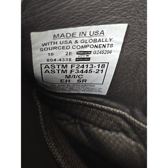 Thorogood Men's 11" Composite Toe WP Western Wellington U.S.A. 804-4338 9.5 EE - Picture 5 of 7